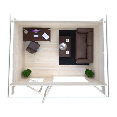 Edgefield 11 x 10 Feet Cabin in 19 mm Logs - L334.9 x W336.6 x H238 cm - 5