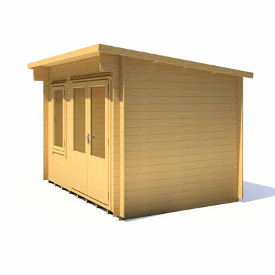 Edgefield 11 x 8 Feet Cabin in 19 mm Logs - L334.9 x W278.4 x H239 cm - 4