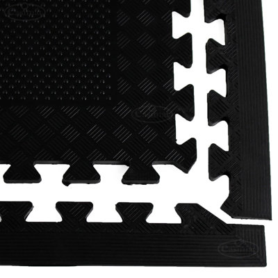 Edges for Rubber Interlocking Gym Garage Mats Heavy Duty