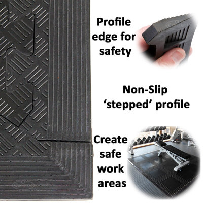 Edges for Rubber Interlocking Gym Garage Mats Heavy Duty - 4