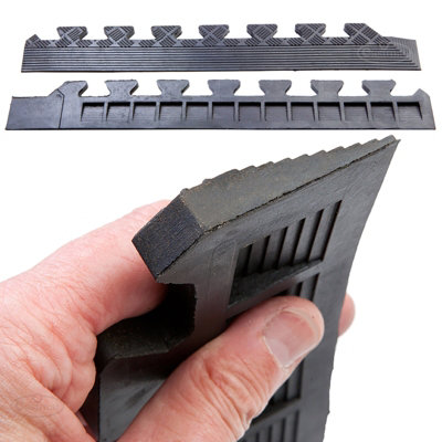 Edges for Rubber Interlocking Gym Garage Mats Heavy Duty - 5