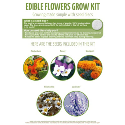 Edible Flowers Seed Grow Kit - 5 Flower Varieties