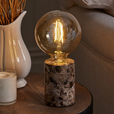 Edison Marble Hallway Bedside Table Lamp Room Décor Night Lamp Office Table Lamp with LED Bulb