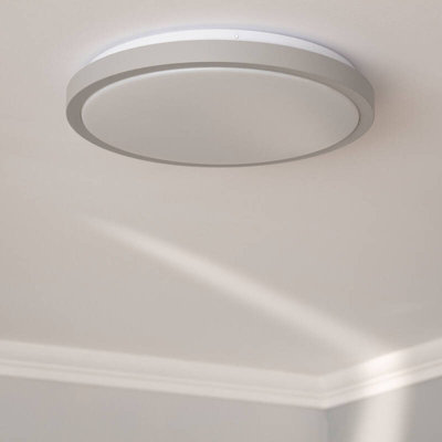 Edit 19W Faina Metal Round LED Flush Light Grey