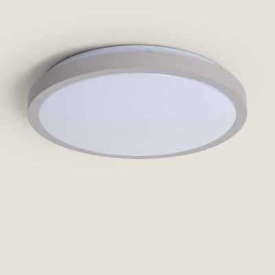 Edit 19W Faina Metal Round LED Flush Light Grey