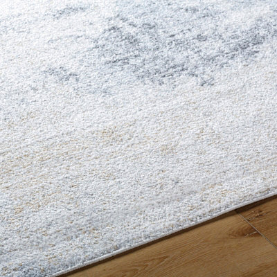 EDITH Abstract Modern Marble Charcoal/Amber Area Rug 120 x 170 cm