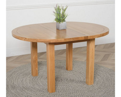 Edmonton 110 - 140cm Solid Oak Extendable Round Dining Table