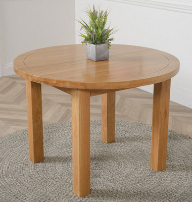 Edmonton 110 - 140cm Solid Oak Extendable Round Dining Table