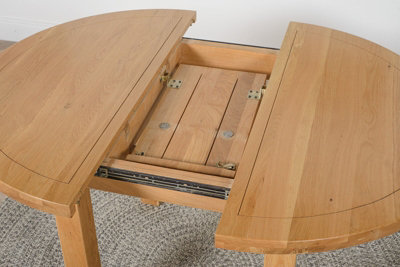 Edmonton 110 - 140cm Solid Oak Extendable Round Dining Table