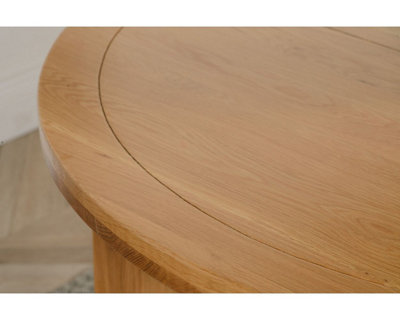 Edmonton 110 - 140cm Solid Oak Extendable Round Dining Table