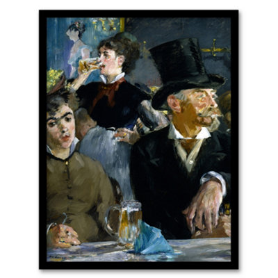 Edouard Manet Framed Wall Art Print At the Cafe Paris Nightlife Scene ...
