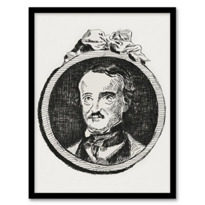 EDOUARD MANET FRAMED WALL ART PRINT EDGAR ALLAN POE PORTRAIT - A4 SIZE