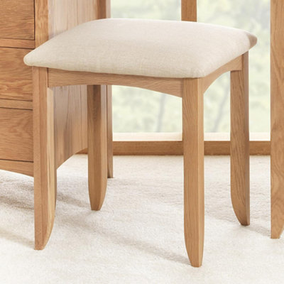 Edward Hopper Oak Dressing Table Upholstered Stool