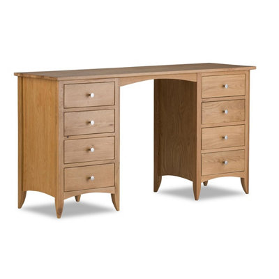 Edward Hopper Oak Dressing Table with 8 Drawers