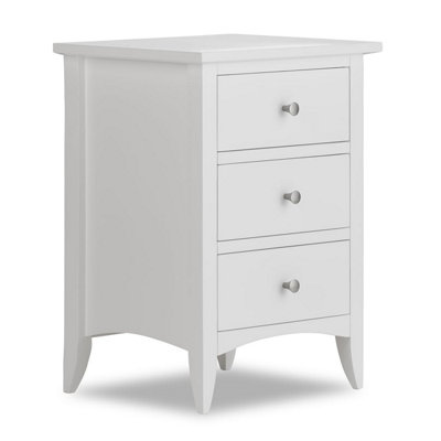 Edward Hopper White 3 Drawer Bedside Table