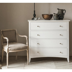 Edward Hopper White 4 Drawer Chest of Drawers