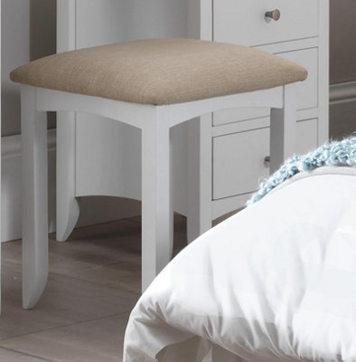 Edward Hopper White Dressing Table Upholstered Stool