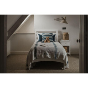 Edward Hopper White Single Bed Frame 3ft with Slatted Headboard