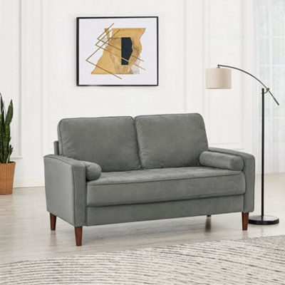Edward Velvet Sofa 2 Seater Luxury Velvet Sofa Couch Settee Bolster Cushions Grey~5056546207224 01c MP?$MOB PREV$&$width=768&$height=768