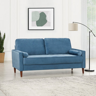 Cushions for 2025 blue velvet sofa