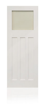 Edwardian 4 Panel White Primed Glzd Door 1981 x 686mm