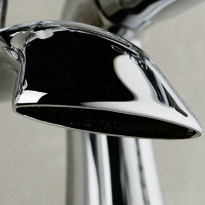 EDWARDIAN DECK MOUNTED BATH SHOWER MIXER TAP FULL TURN CROSS HANDLE - 6