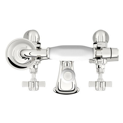 EDWARDIAN DECK MOUNTED BATH SHOWER MIXER TAP FULL TURN CROSS HANDLE - 9