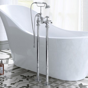 Edwin Traditional Freestanding Bath Shower Mixer Tap Chrome