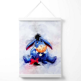 Eeyore Watercolour Winnie the Pooh Poster with Hanger / 33cm / White