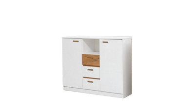 Effect Chest of Drawers in Anderson Pine (White) - W1300mm H1050mm D420mm, Bright and Versatile