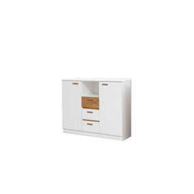 Effect Chest of Drawers in Anderson Pine (White) - W1300mm H1050mm D420mm, Bright and Versatile