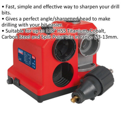 Efficient 80W Benchtop Drill Bit Sharpener for 3mm to 13mm Bits