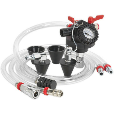 Efficient Air Powered Cooling System Filler with 1/4" BSP Inlet and Radiator Vacuum Tool