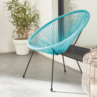 Egg designer string chair PVC designer string chair Acapulco Blue