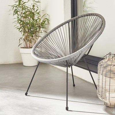 Egg designer string chair - PVC designer string chair - Acapulco - Grey ...
