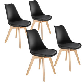 Egg dining chairs Frederikke, Set of 4 - black