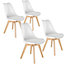 Egg dining chairs Frederikke, Set of 4 - white