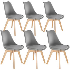 Egg dining chairs Frederikke, Set of 6 - grey
