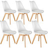 Egg dining chairs Frederikke, Set of 6 - white