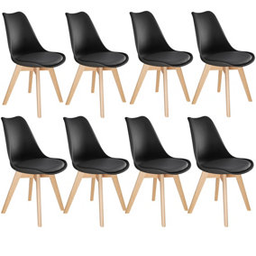 Egg dining chairs Frederikke, Set of 8 - black