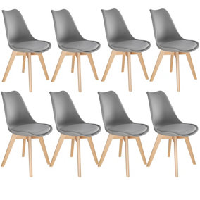 Egg dining chairs Frederikke, Set of 8 - grey