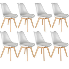 Egg dining chairs Frederikke, Set of 8 - white