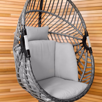 Egg Shaped Swing Chair Grey Hanging Seat - 3