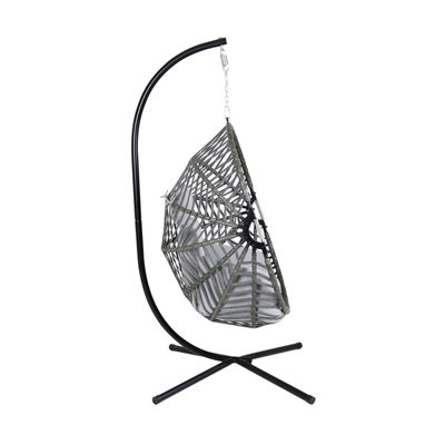 Egg Shaped Swing Chair Grey Hanging Seat - 6