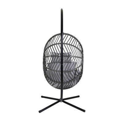 Egg Shaped Swing Chair Grey Hanging Seat - 7