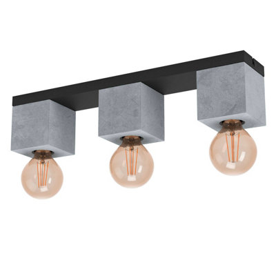 EGLO 3 Set Ceiling Light E27 Black Grey PRESTWICK 3 (21)