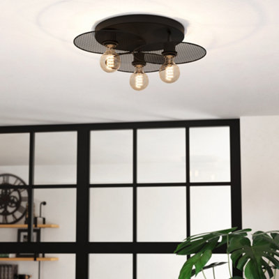 EGLO 3 Set Ceiling Light E27 Black IKESTON (21)