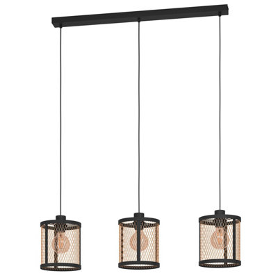 EGLO 3 Set Pendant E27 Black Brass DELLOW (21)