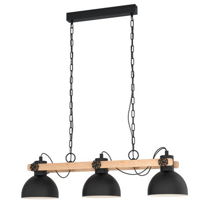 EGLO 3 Set Pendant E27 Black Wood LUBENHAM (21)