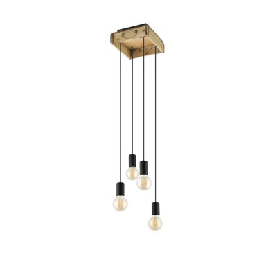 EGLO 4 Set Pendant Black Wood WOOTTON (21)